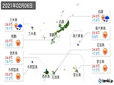 2021年02月06日の沖縄県の実況天気