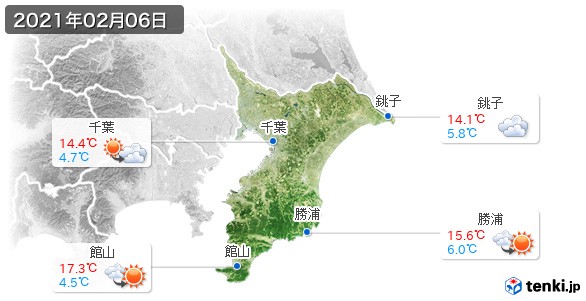 千葉県(2021年02月06日の天気