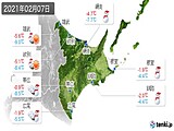 2021年02月07日の道東の実況天気