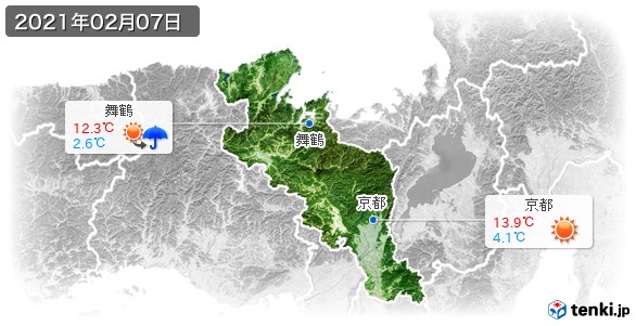 京都府(2021年02月07日の天気