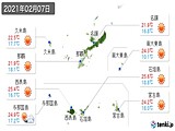 実況天気(2021年02月07日)