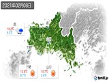 2021年02月08日の山口県の実況天気