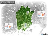 2021年02月09日の岡山県の実況天気