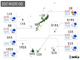 2021年02月10日の沖縄県の実況天気