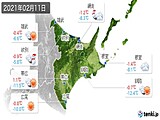 2021年02月11日の道東の実況天気