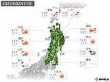 実況天気(2021年02月11日)