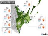 2021年02月12日の道東の実況天気