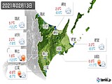 2021年02月13日の道東の実況天気