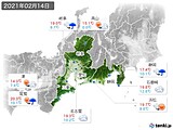 実況天気(2021年02月14日)