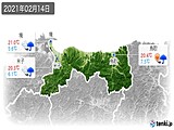 実況天気(2021年02月14日)