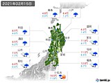 2021年02月15日の東北地方の実況天気