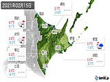 2021年02月15日の道東の実況天気