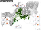 2021年02月16日の東海地方の実況天気