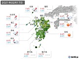 2021年02月17日の九州地方の実況天気