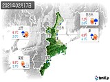 2021年02月17日の三重県の実況天気