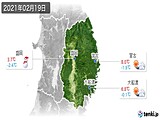 2021年02月19日の岩手県の実況天気