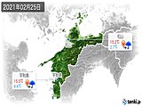 2021年02月25日の愛媛県の実況天気