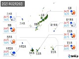 2021年02月26日の沖縄県の実況天気