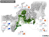 2021年02月28日の東海地方の実況天気