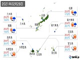 2021年02月28日の沖縄県の実況天気
