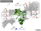 2021年03月04日の近畿地方の実況天気