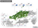 2021年03月06日の中国地方の実況天気