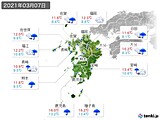 2021年03月07日の九州地方の実況天気