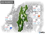 2021年03月07日の長野県の実況天気