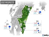 2021年03月07日の宮崎県の実況天気