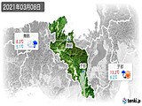 2021年03月08日の京都府の実況天気
