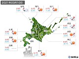 2021年03月10日の北海道地方の実況天気