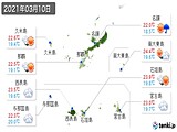 2021年03月10日の沖縄県の実況天気