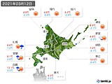 2021年03月12日の北海道地方の実況天気