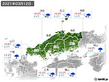 2021年03月12日の中国地方の実況天気