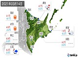 2021年03月14日の道東の実況天気