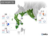 2021年03月17日の道南の実況天気