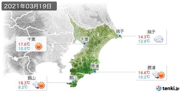 千葉県(2021年03月19日の天気