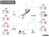 2021年03月20日の沖縄県の実況天気
