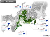 2021年03月28日の東海地方の実況天気