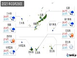 2021年03月28日の沖縄県の実況天気