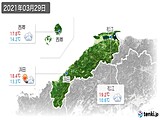 2021年03月29日の島根県の実況天気