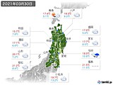 2021年03月30日の東北地方の実況天気