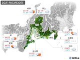 2021年03月30日の東海地方の実況天気
