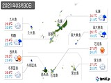 2021年03月30日の沖縄県の実況天気