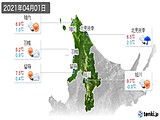 2021年04月01日の道北の実況天気