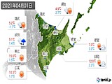 2021年04月01日の道東の実況天気