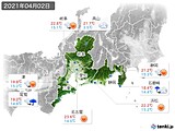 2021年04月02日の東海地方の実況天気