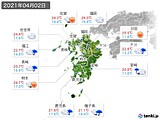 2021年04月02日の九州地方の実況天気
