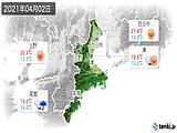 2021年04月02日の三重県の実況天気