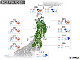 2021年04月05日の東北地方の実況天気